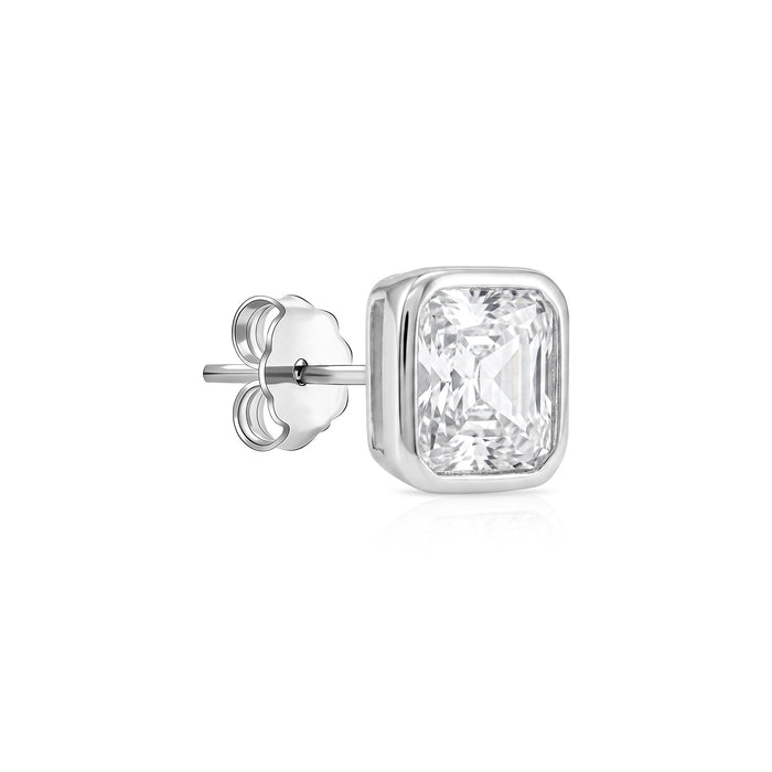 Ascher-Cut Bezel Stud Earrings