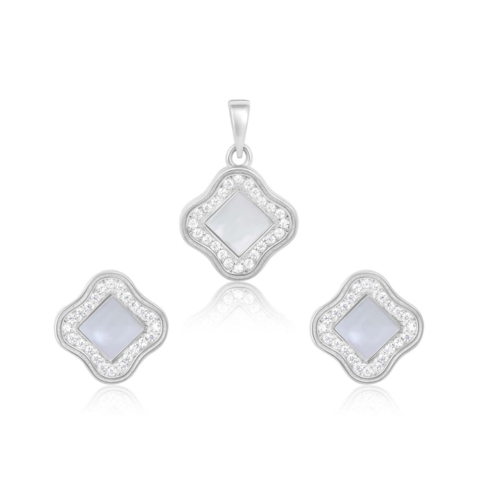 Aztec CZ Silver Pendant Set
