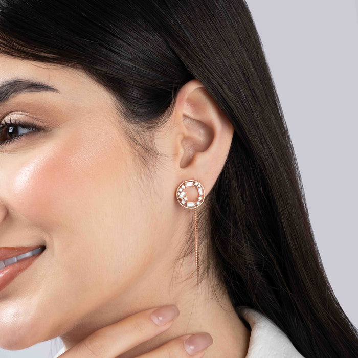 Bead Stone Threader Earrings