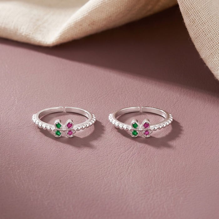 Beaded Flower Toe Ring