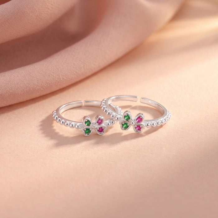 Beaded Flower Toe Ring