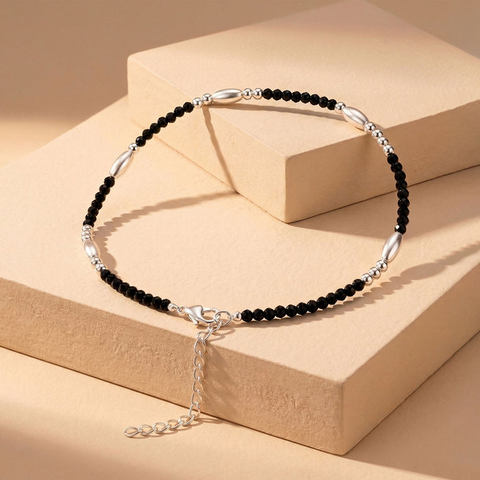 Beaded Oval Link Anklet