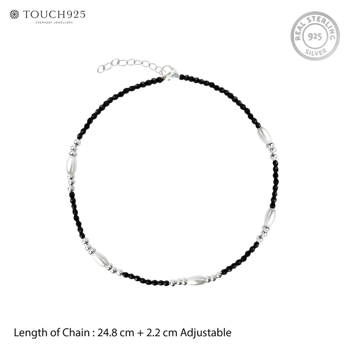 Beaded Oval Link Anklet
