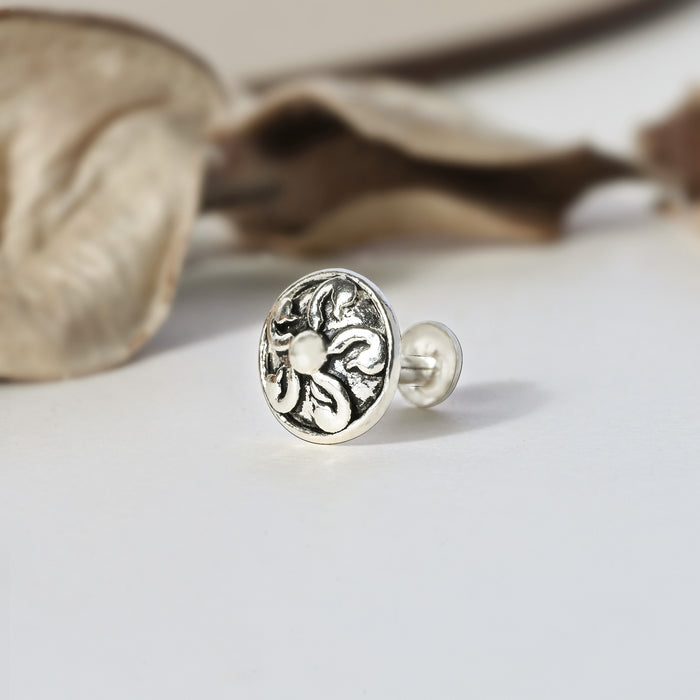 Bird Motif Oxidised Nose Pin