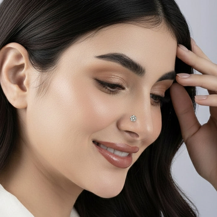 Bird Motif Oxidised Nose Pin