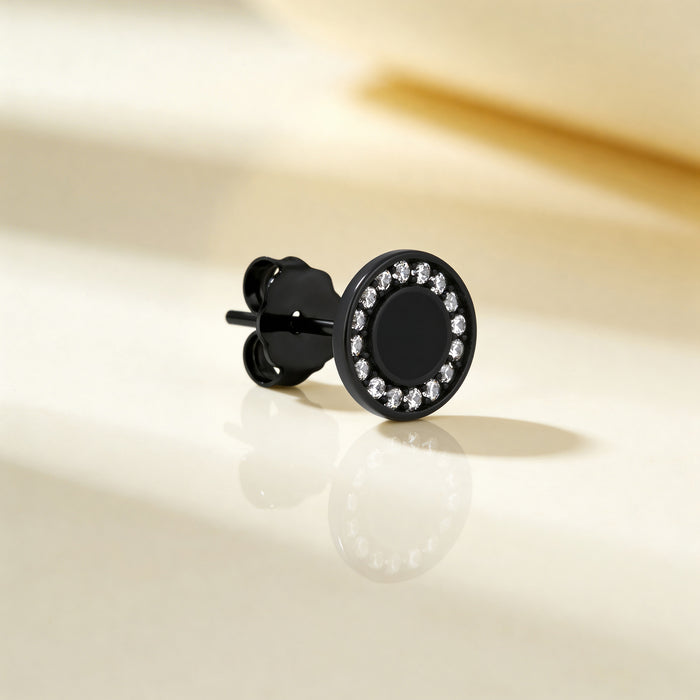 Black Halo Circular Stud