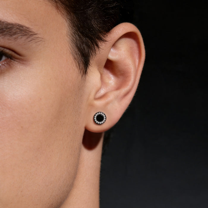 Black Halo Circular Stud