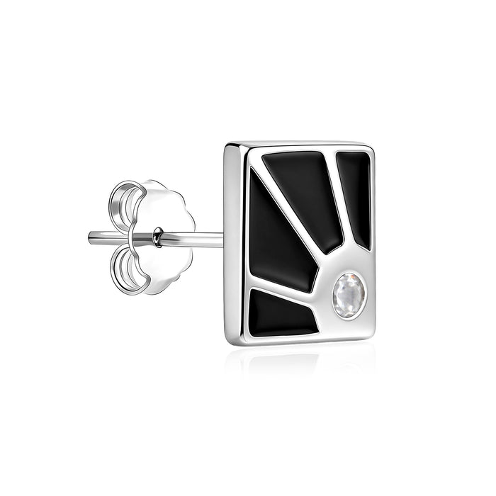 Black Sunburst Enamel Stud