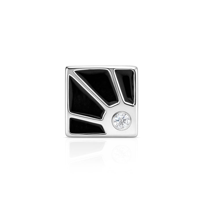 Black Sunburst Enamel Stud