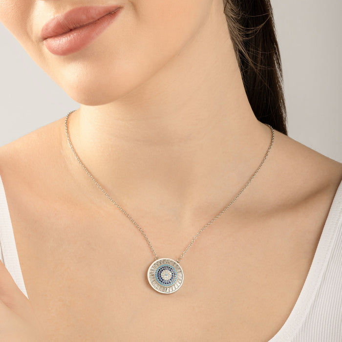 Blue Stone Circle Necklace