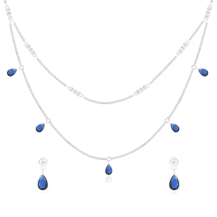 Blue Stone Necklace Set