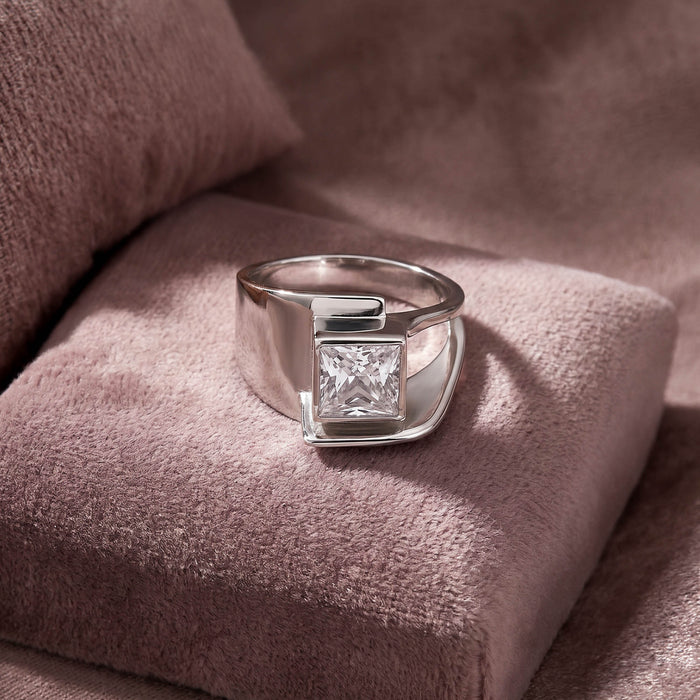 Bold Square Solitaire Ring