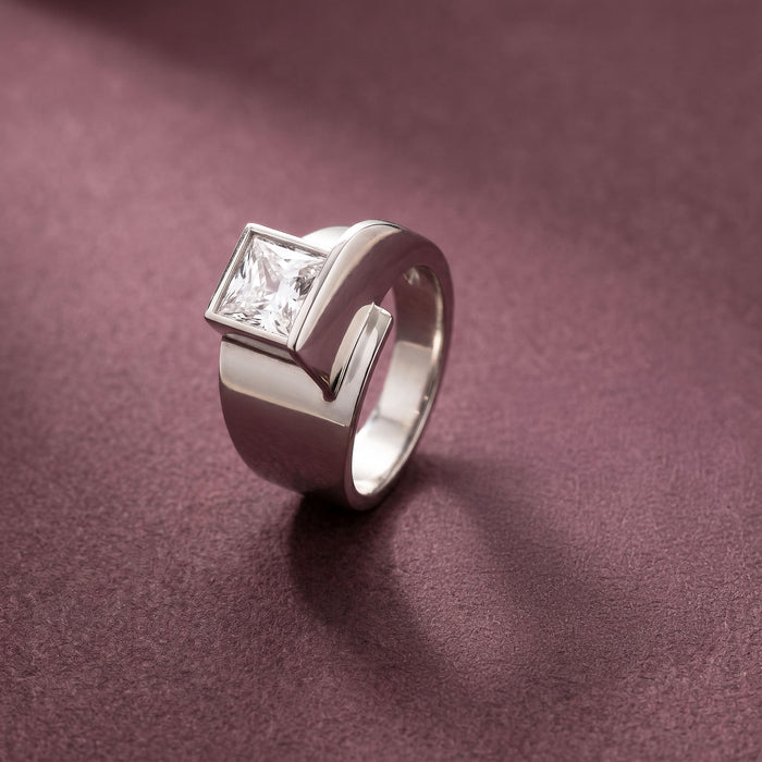 Bold Square Solitaire Ring