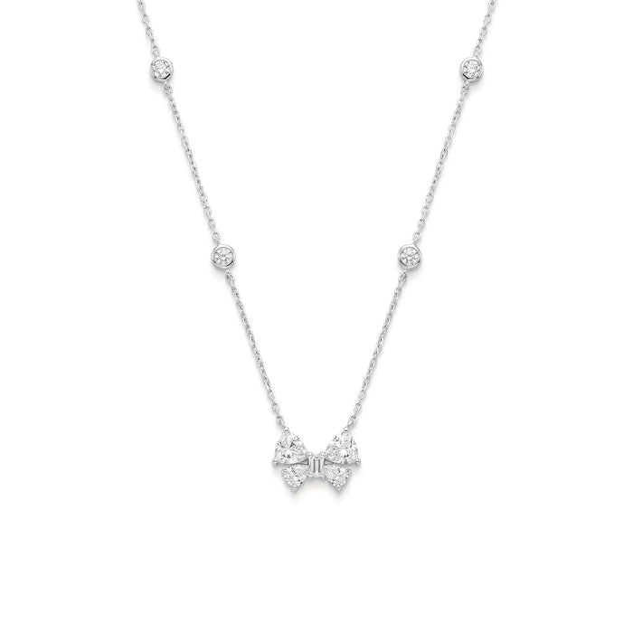 Bow Charm Station Necklace