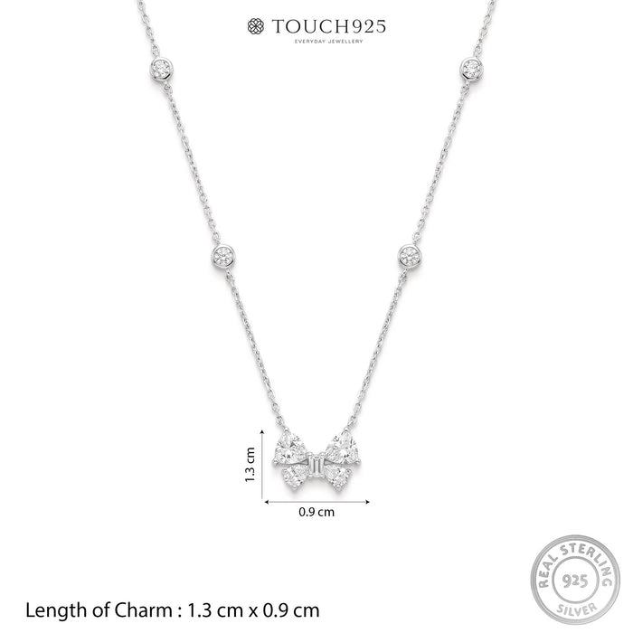 Bow Charm Station Necklace