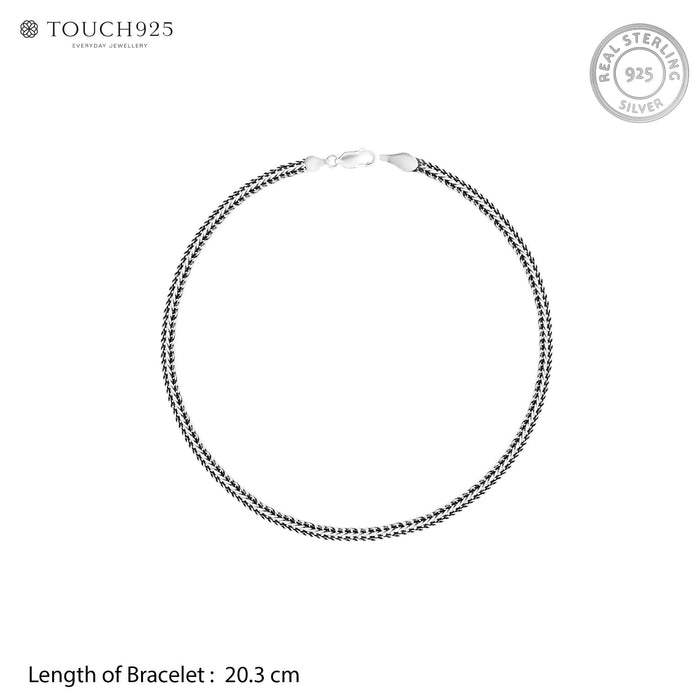 Braided Silver Chain Bracelet