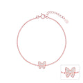 Butterfly CZ Silver Anklet