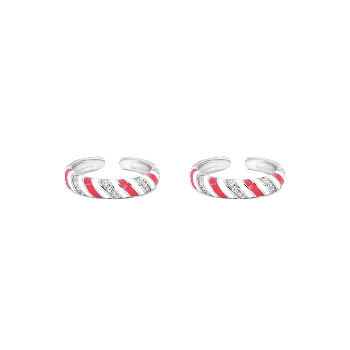 Candy Swirl Silver Toe Ring