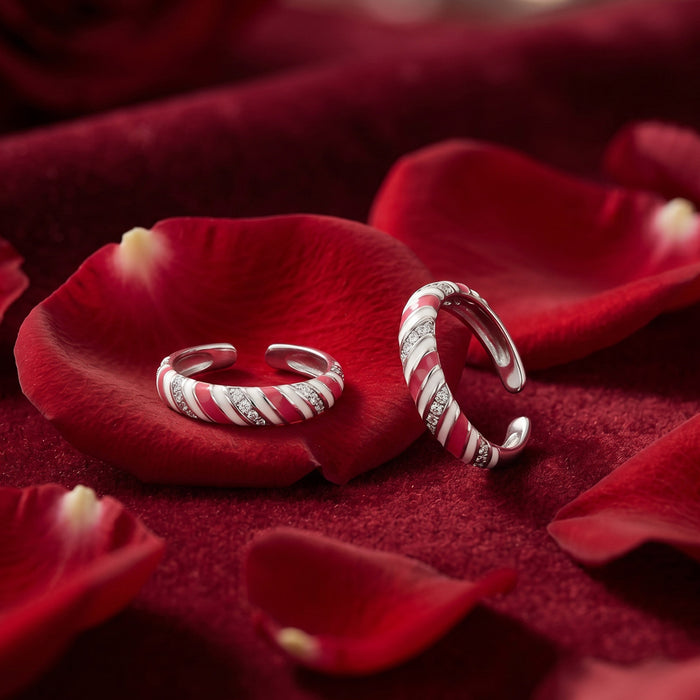 Candy Swirl Silver Toe Ring