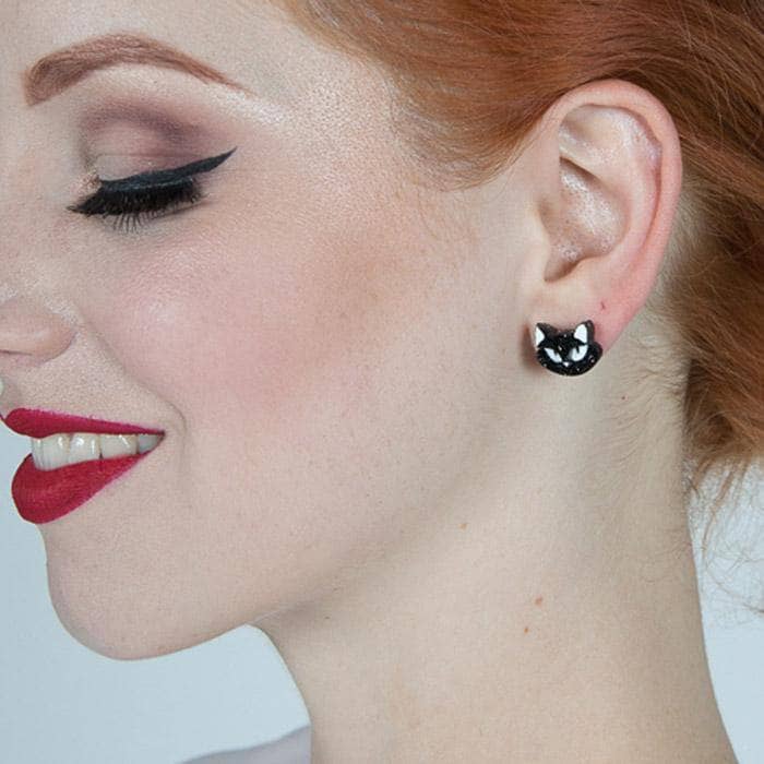 Carla The Black Cat Stud Earrings - Erstwilder Fan Favorites (2017)