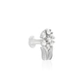 Chaand Phool Silver Nose Pin