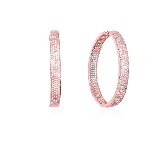 Chunky CZ-Studded Hoops