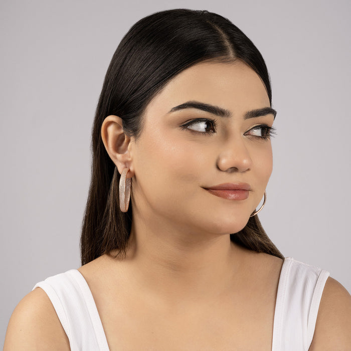 Chunky CZ-Studded Hoops