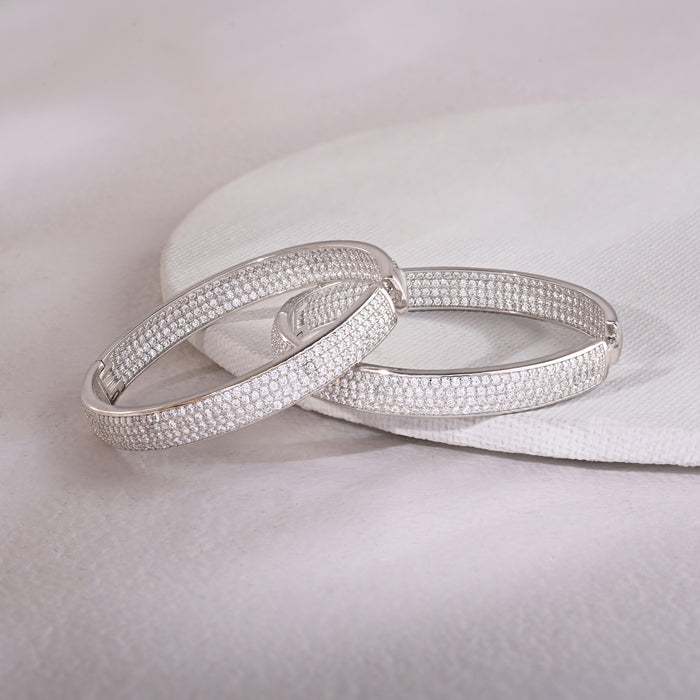 Chunky CZ-Studded Hoops