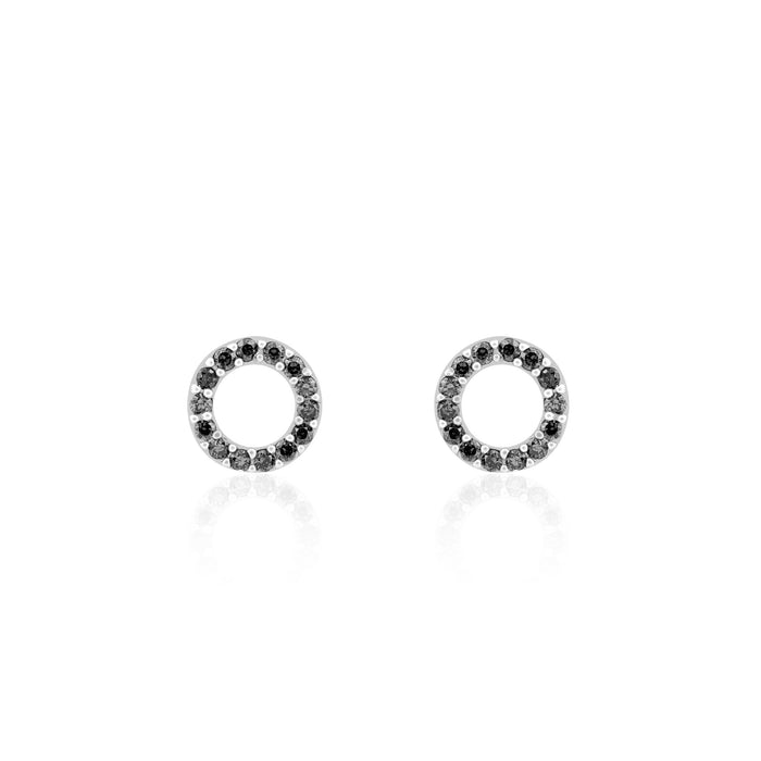 Circular Black Cz Earrings