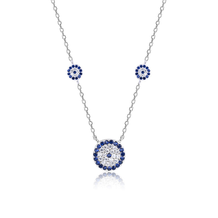 Circular Blue Floral Necklace