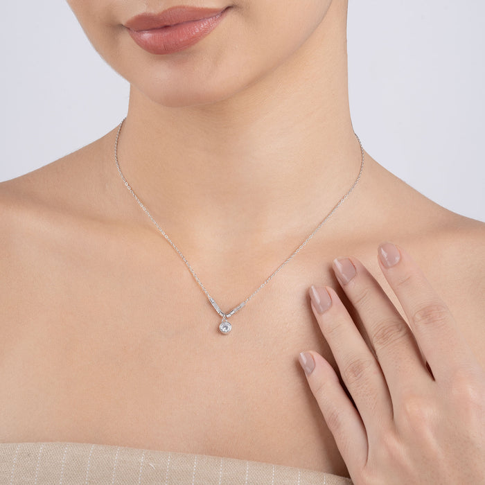 Circular Drop Charm Necklace