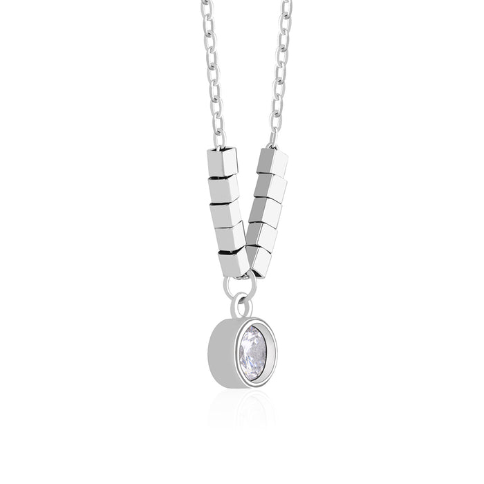 Circular Drop Charm Necklace