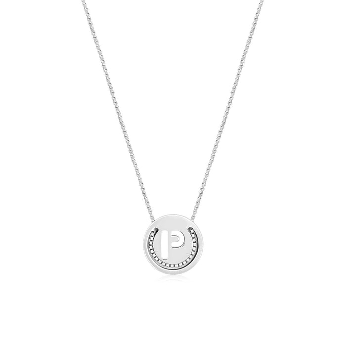 Circular Initial 'P' Necklace