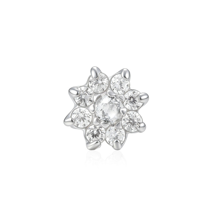 Classic Crystal Bloom Silver Stud