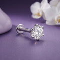 Classic CZ Silver Stud Earring