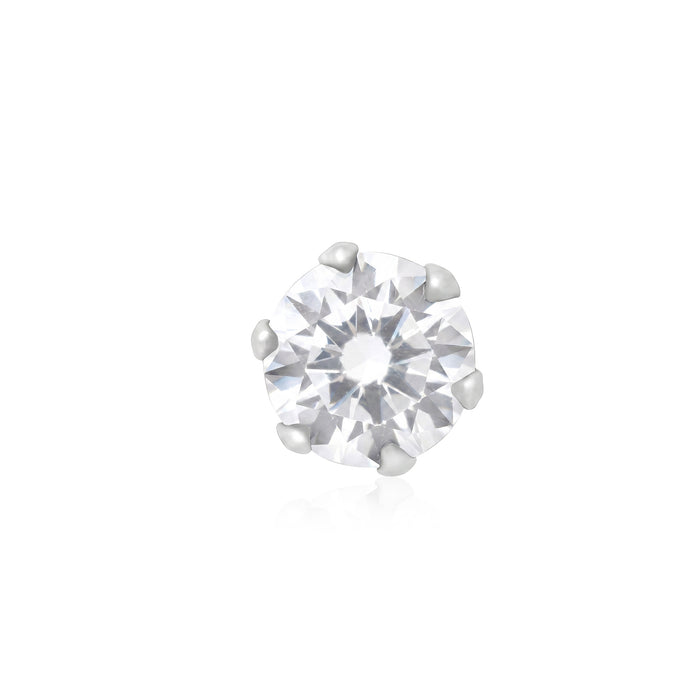 Classic CZ Silver Stud Earring