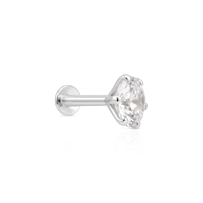 Classic CZ Silver Stud Earring