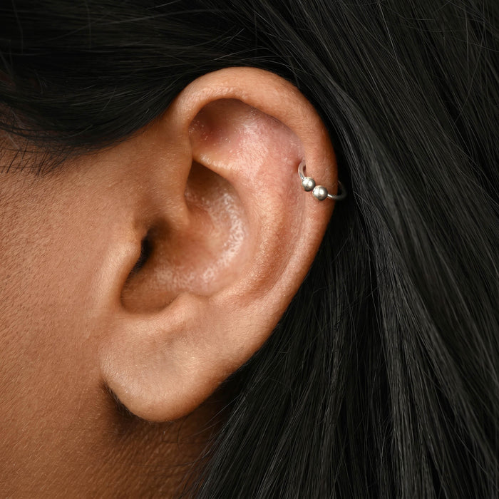 Classic Dual Bead Helix Hoop