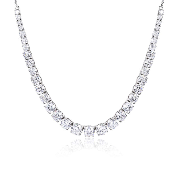 Classic Tennis Silver Necklace Set