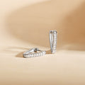 Classic Triangular CZ Silver Hoops