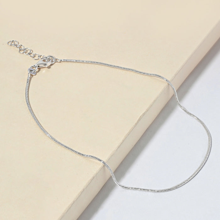 Classic Twist Silver Anklet