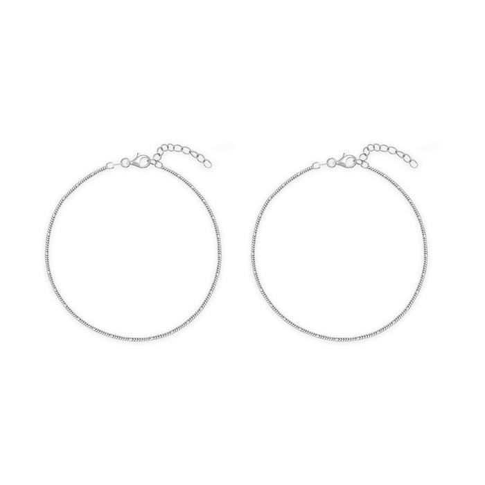 Classic Twist Silver Anklet