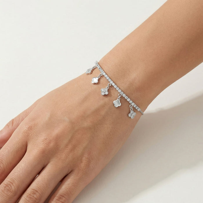 Clover Charm Silver Bracelet