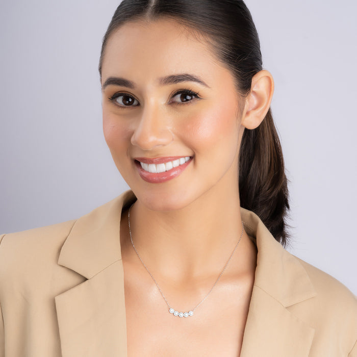 Cluster Studded Row Necklace