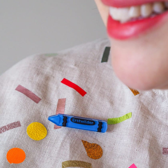 Crayon Simplified Mini Brooch Blue - Erstwilder Arts & Crafts (2026)