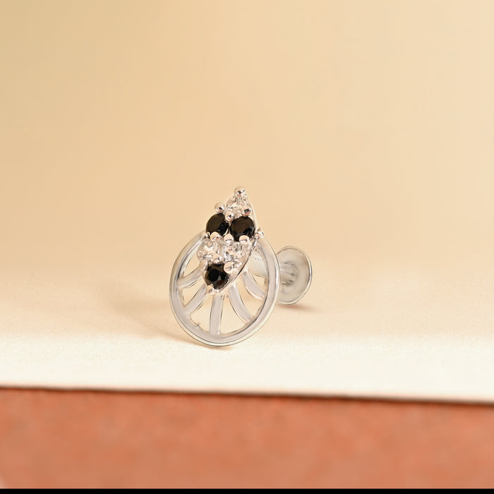 Crest Cluster Silver Nose Pin
