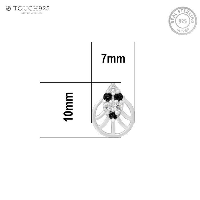 Crest Cluster Silver Nose Pin