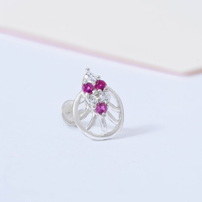 Crest Cluster Silver Nose Pin