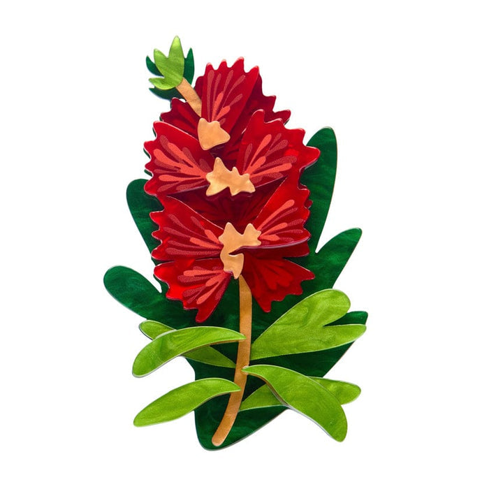 Crimson Bottlebrush Brooch - Erstwilder Australiana (2025)