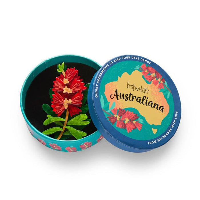 Crimson Bottlebrush Brooch - Erstwilder Australiana (2025)